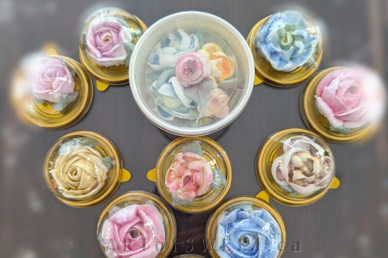 Mini marshmallow flowers